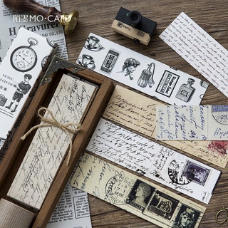 Hộp 30 tấm bookmark trắng đen cổ điển retro dùng đánh dấu trang sách