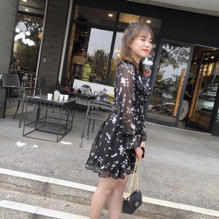 ĐẦM VON HOA XINH DÀI TAY