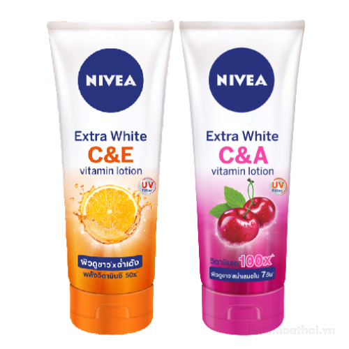 Sữa dưỡng thể ƙích trắŉg da chốnǥ nắng Nivea Extra White vıtamın Lotion Thái Lan