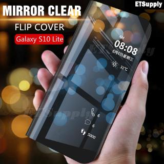 Bao da nắp gập từ tính tráng gương thông minh cho Galaxy S10 Lite Note 10 Lite A05 A05S S23 FE