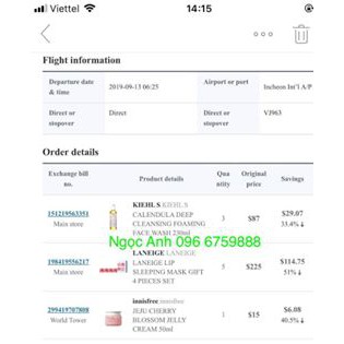 Sữa rửa mặt Kiehl's hoa cúc calendula 230ml -500ml