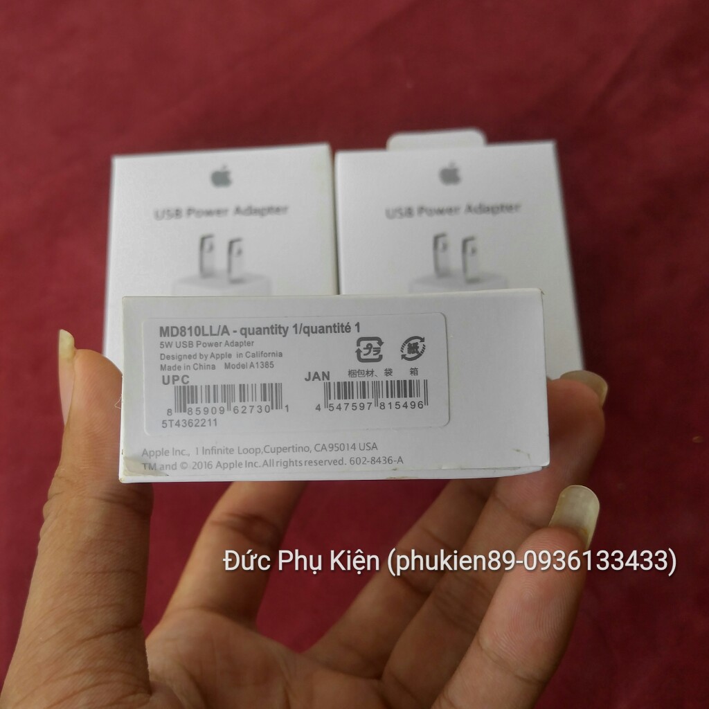 Củ sạc iPhone 7 chính hãng cho iPhone 6, iPhone 5 và iPhone 4