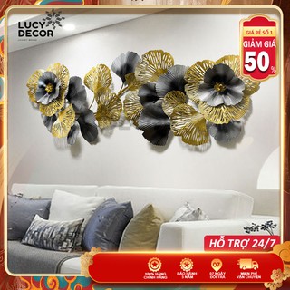 Tranh sắt treo tường bông hoa nghệ thuật decor cỡ lớn trang trí phòng sang trọng phong cách Châu Âu mã A1021