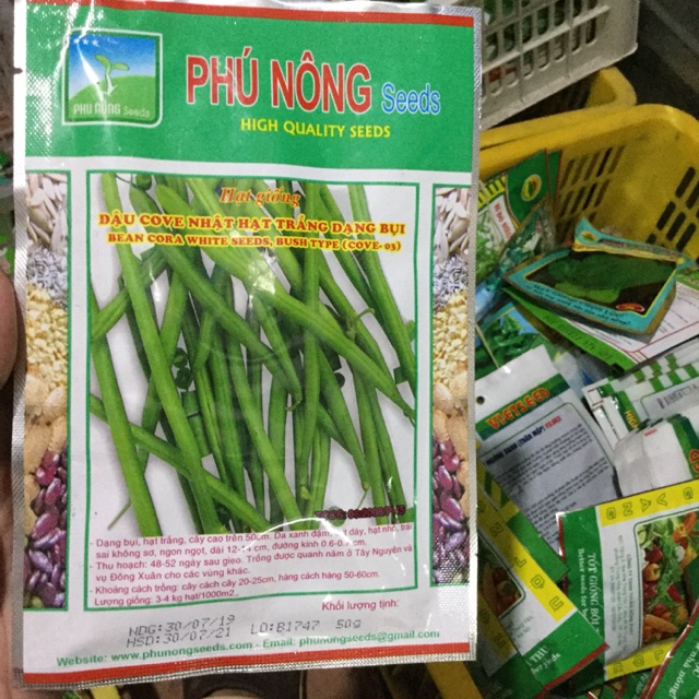 50g ĐẬU COVE NHẬT HẠT TRẮNG DẠNG BỤI - PHÚ NÔNG SEEDS