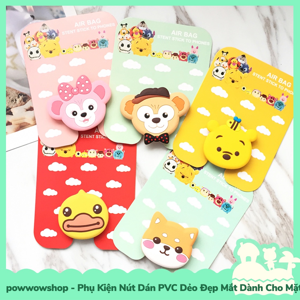 [Sẵn VN - Hỏa Tốc] Nút Dán Dẻo PVC Keo 3M Làm Đẹp Mặt Lưng Cho Ốp Điện Thoại Mẫu Nhân Vật Hoạt Hình Đáng Yêu