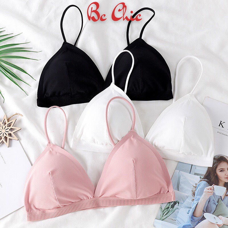 Áo Ngực Nữ , Áo Bra Thun nâng ngực phối viền chun kèm dây nhỏ điệu đà mã B8819 BC_CHIC LINGERIE
