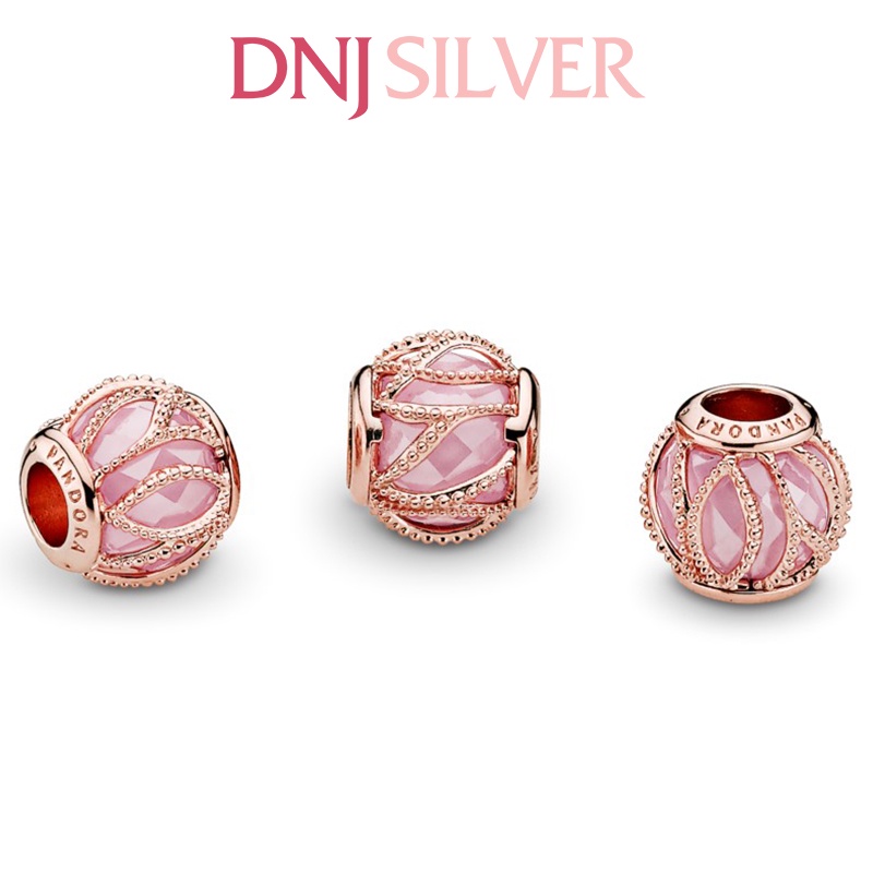 Charm bạc 925 cao cấp, hàng chuẩn bạc - Charm Pink Intertwining thích hợp để mix vòng tay charm - DN196