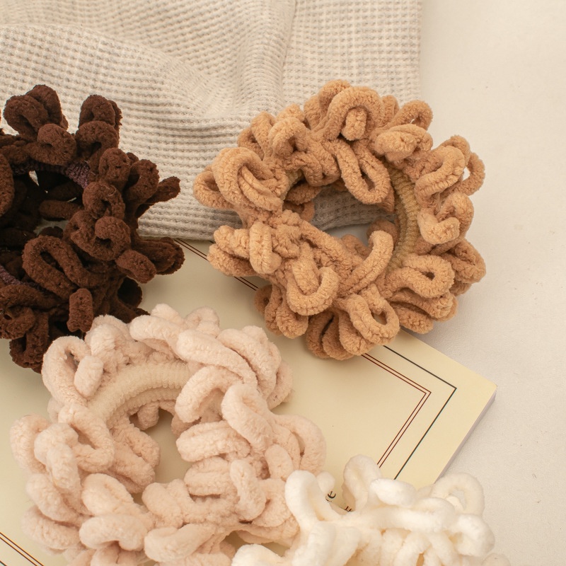 Dây buộc tóc scunchies màu vintage phong cách Hàn Quốc cho nữ