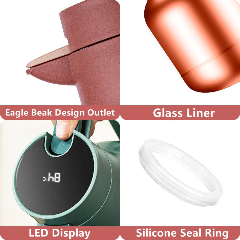 Bình giữ nhiệt Diller 8973/8974 thép không gỉ hiển thị đèn LED chất lượng cao 1.5L