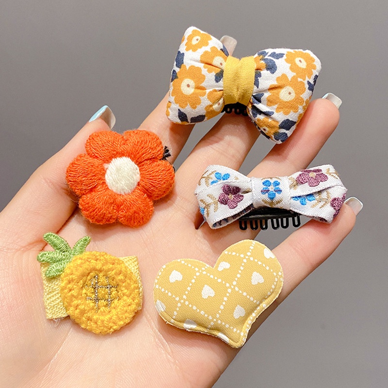 Set 5 kẹp tóc nơ thời trang phong cách Hàn quốc dễ thương cho bé gái