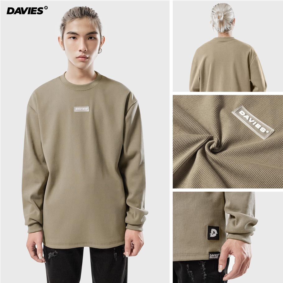 Áo dài tay nam form rộng oversize nhiều màu thun len gân dày dặn Rib Over Long Sleeve Tee Davies| D15-T34