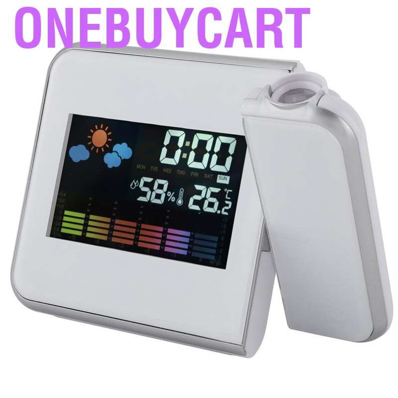 Onebuycart Projection Calendar Digital Weather LED Snooze Alarm Clock Backlight Display