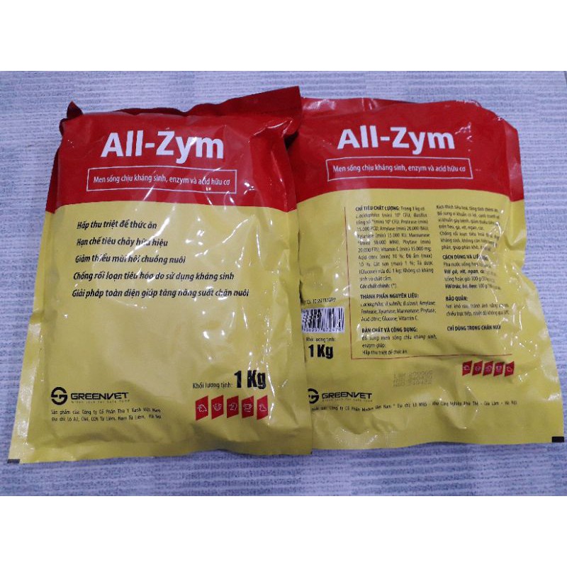 All zym ký. Men sống chịu kháng sinh, enzyme và acid hữu cơ