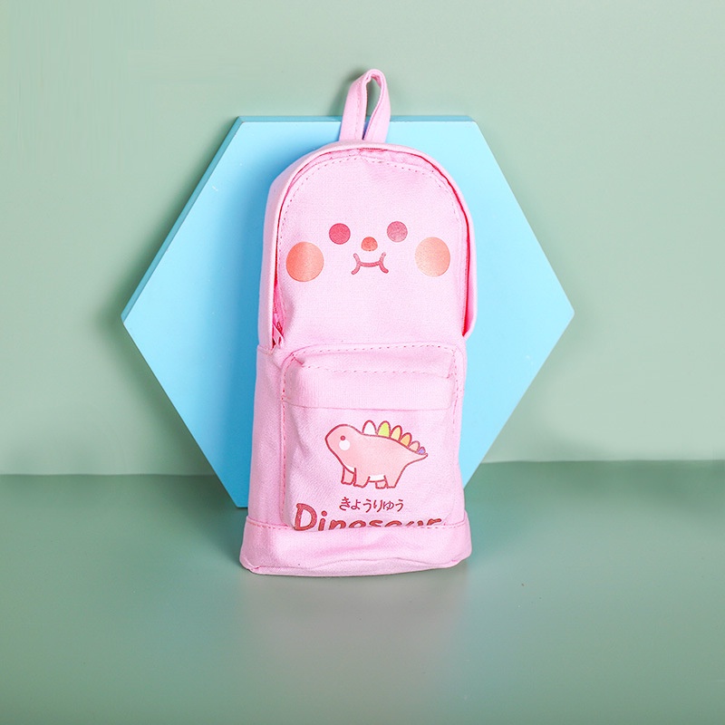 Dualswish Hộp Đựng Bút Bằng Vải Bạt Hai Lớp Sức Chứa Lớn Co Giãn In Hình Dễ Thương