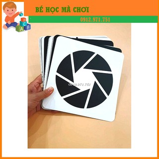 [THẺ TO 21CM] - thẻ kích thích thị giác sơ sinh đen trắng mầu sắc loại chuẩn không gây lóa mắt