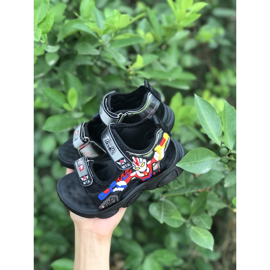 sandal bé trai dép quai hậy bé trai siêu nhân người nhện quai vải dán êm chân thấm mồ hôi QCCC full hộp khâu đế A9925