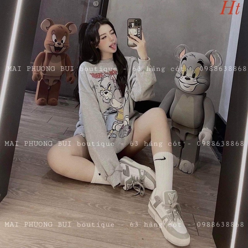 Áo nỉ bo mèo chuột