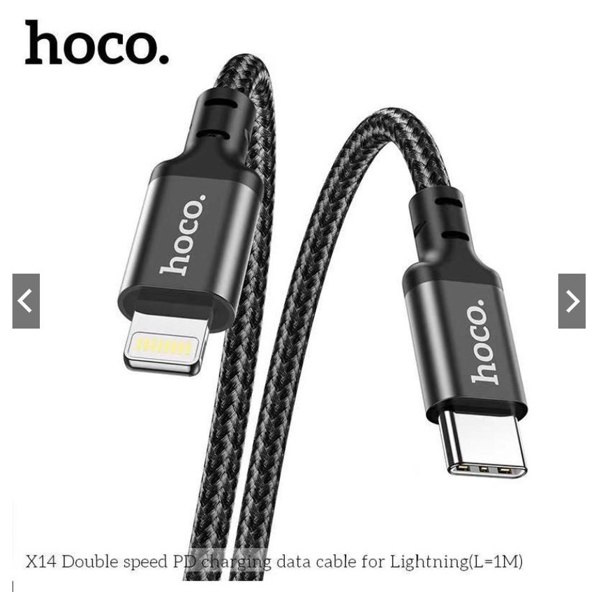 ✅ Dây cáp sạc nhanh Hoco X14 PD 20w dây dù siêu bền cho IPtablet táo
