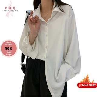Áo Sơ Mi Nam Nữ Trơn From Dài Chất Kate Nhật Thời Trang Cao Cấp