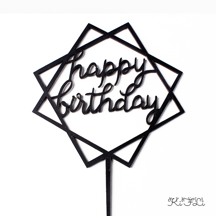 K2 Chữ Happy Birthday Gắn Trang Trí Bánh Kem