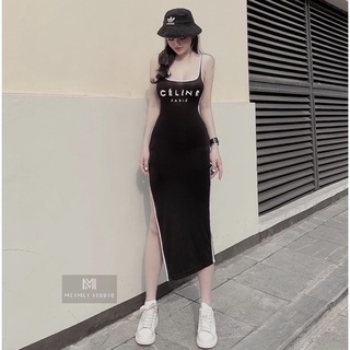 Váy body hai dây xẻ đùi siêu tôn dáng hàng đẹp chất mềm⚡️Ảnh thật