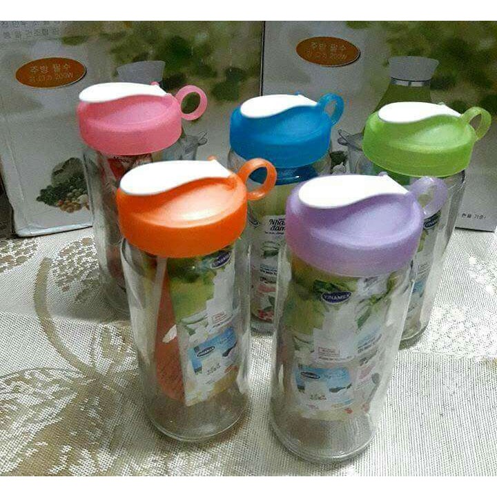 BÌNH NƯỚC THỦY TINH 330ML NHIỀU MÀU