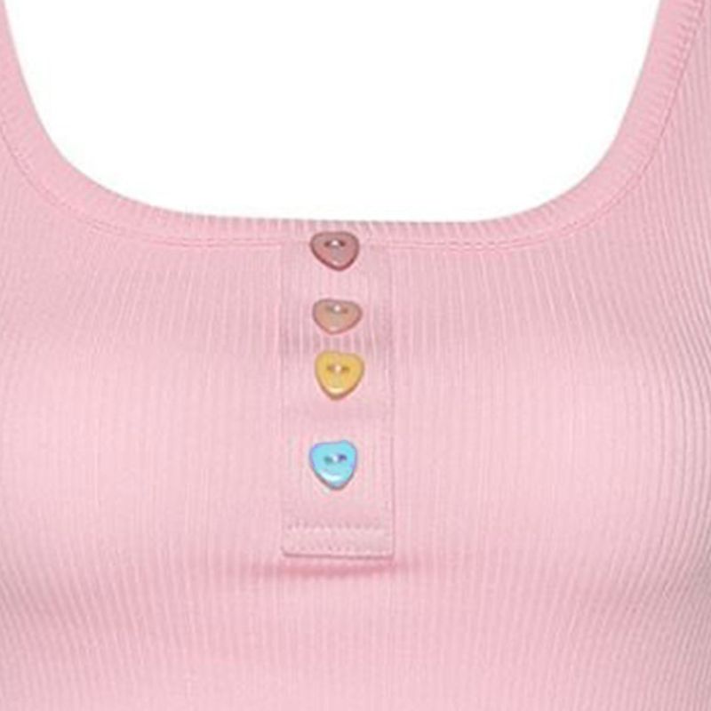 Áo Crop Top Không Tay Cổ Chữ U Màu Sắc Kẹo Ngọt Thời Trang Mùa Hè Gợi Cảm Dành Cho Nữ