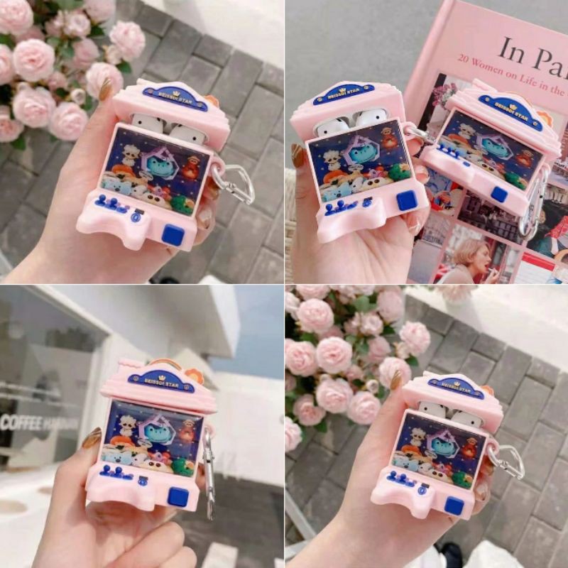 (Order 17 ngày) Case bảo vệ Airpods Pro/1/2 máy chơi game gắp thú màu hồng pastel