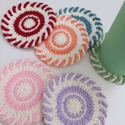 Lót ly handmade bằng len hình tròn bagic