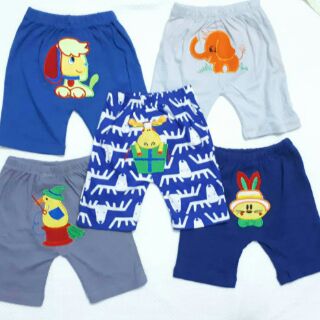 Set 5 quần lửng thêu mông thú bé trai/ gái