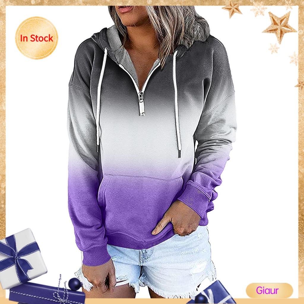 Áo khoác hoodie chui cổ nữ chống gió thông thoáng