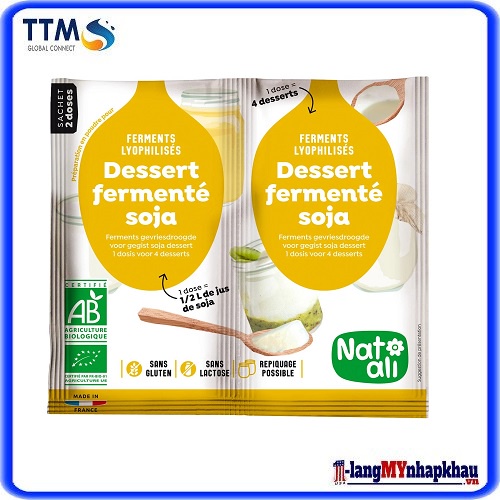 Men làm sữa chua thuần chay hữu cơ Natali 2x6g