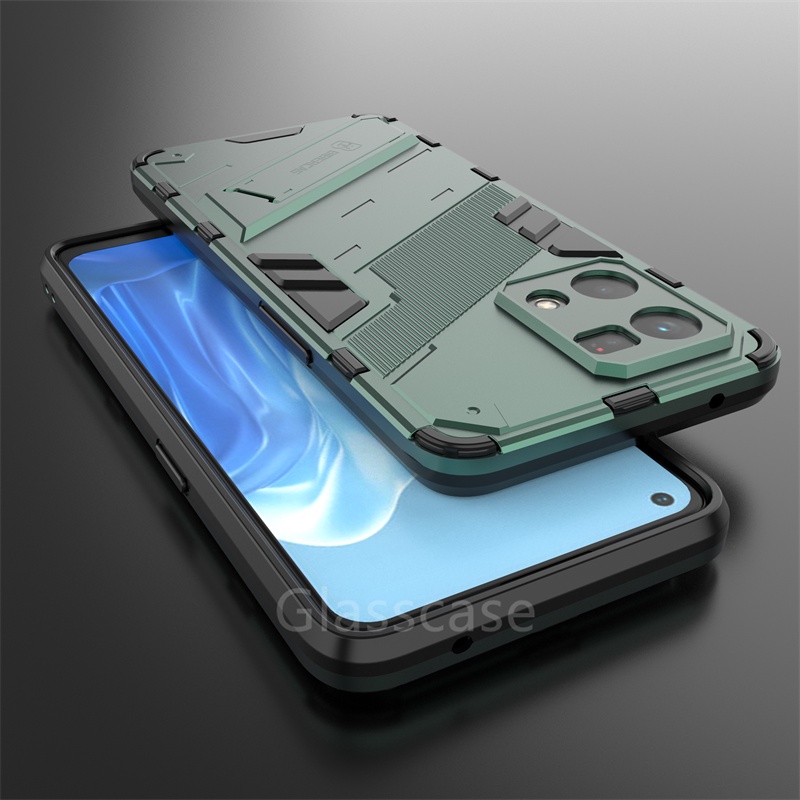 Ốp Điện Thoại Cứng Kiểu Áo Giáp Chống Rơi Có Giá Đỡ Bảo Vệ Ống Kính Máy Ảnh Cho Oppo Reno 7 4G Reno7 Reno8 Reno 8 4G