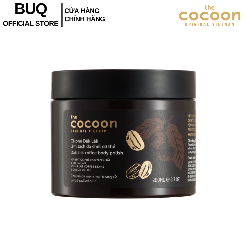 Tẩy Da Chết Cơ Thể Cà Phê Đắk Lắk Cocoon Cho Làn Da Mềm Mại Và Rạng Rỡ 200ml