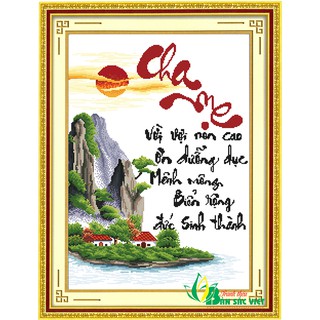Tranh thêu thư pháp Cha Mẹ (Ơn dưỡng dục...)