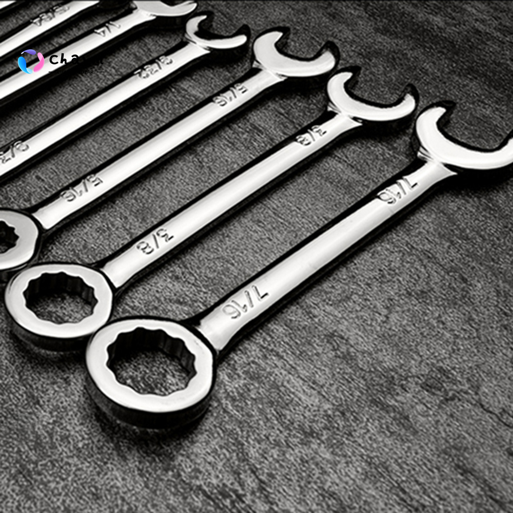 [CHS] COD 10Pcs Wrench Set Dual-service Labor-saving Chromium Vanadium Steel Assorted Double-headed Wrenches for Workshop