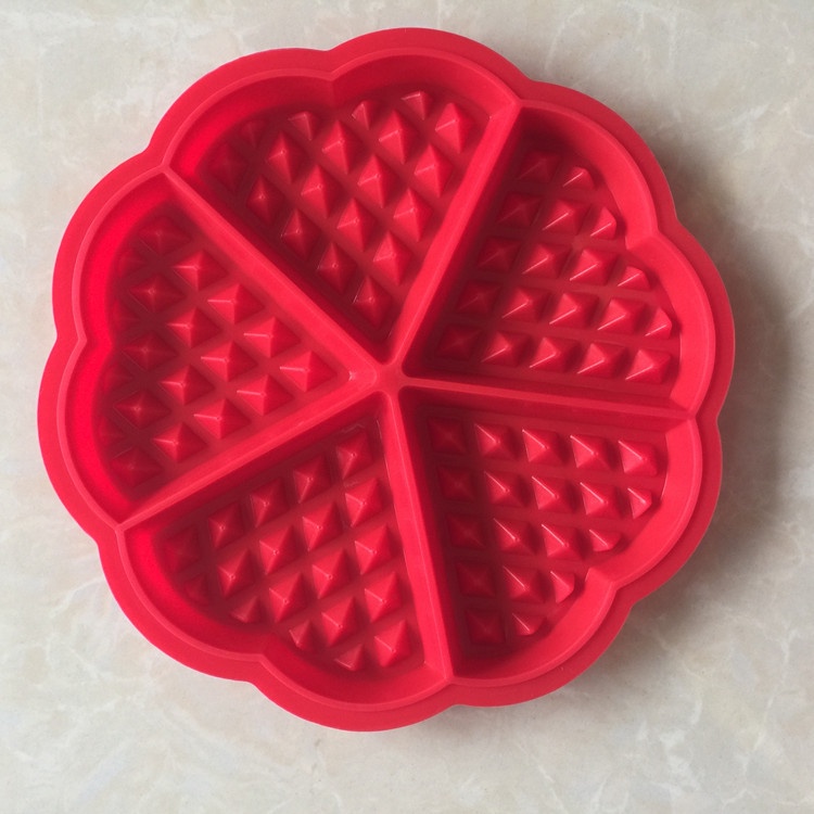 SG - Khuôn làm bánh kẹp, bánh ốc quế waffle bằng silicon chịu nhiệt chống dính hình trái tim