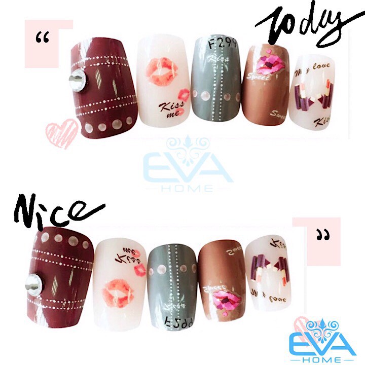 Miếng Dán Móng Tay 3D Nail Sticker Tráng Trí Hình Đôi Môi Quyến Rũ F299