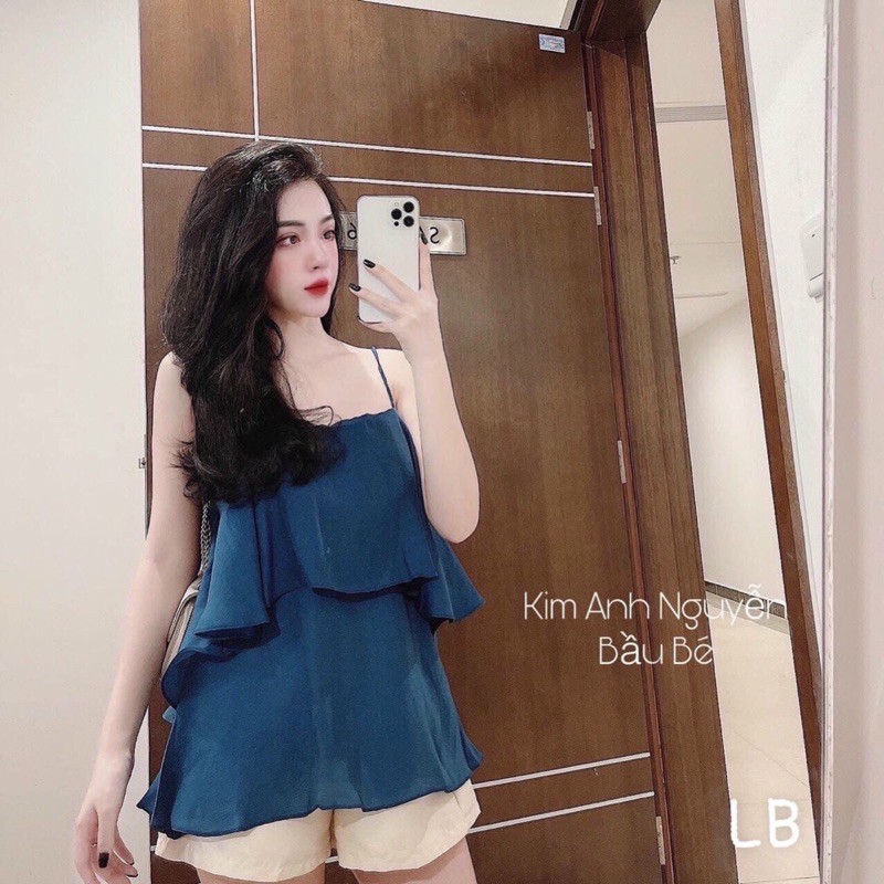 Áo 2 dây tầng chất lụa đẹp mát