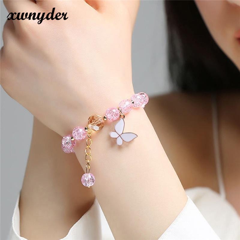 Mới Vòng Tay Nữ Đính Đá Hình Bướm Xinh Xắn