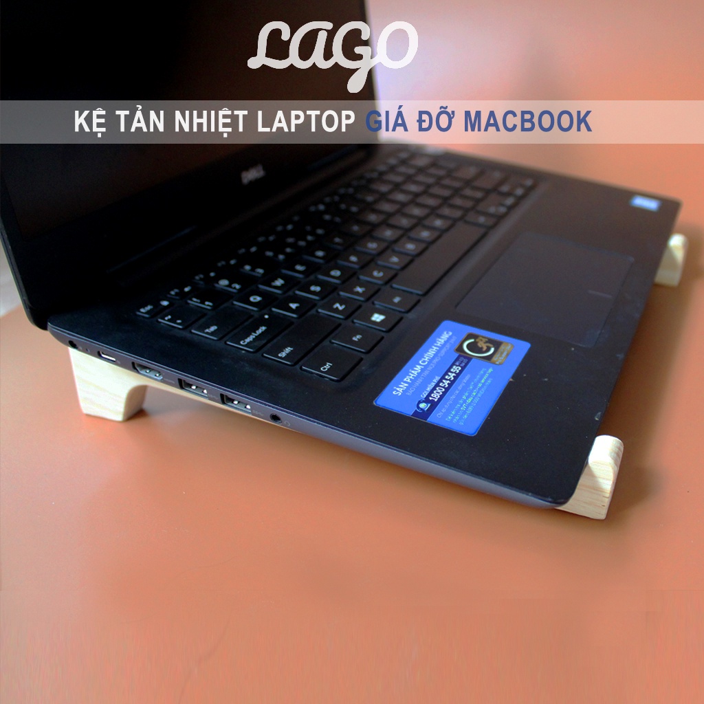 Giá đỡ laptop tản nhiệt gấp gọn bằng gỗ, kệ laptop để bàn LAGO Kê máy tính xách tay, đế macbook