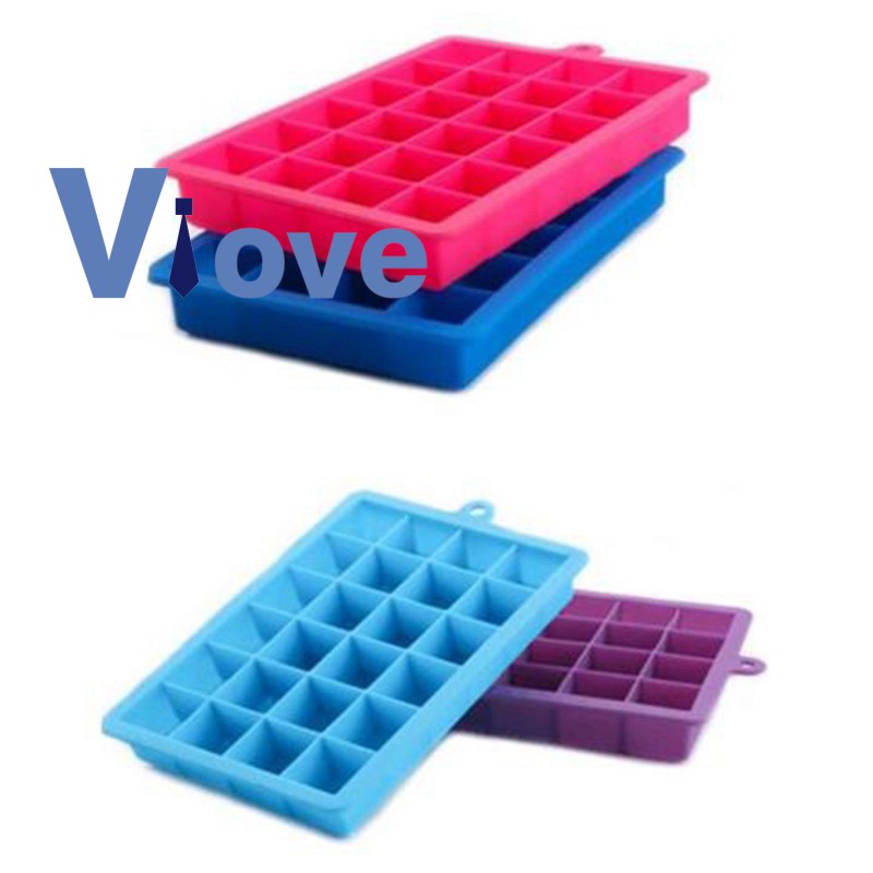 4pcs 24 Grid Silicone Ice Tray Molds Diy Square Mold