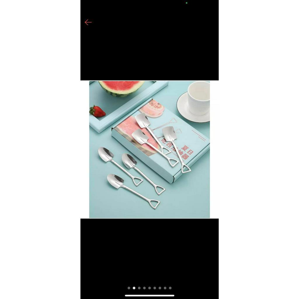 SET 6 THÌA HÌNH XẺNG NGỘ NGHĨNH DÙNG ĂN BÁNH NGỌT, HOA QUẢ TIỆN LỢI