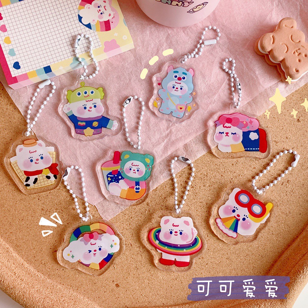 Móc Khóa Trang Trí Túi Xách Họa Tiết Dễ Thương Cho Bé Gái