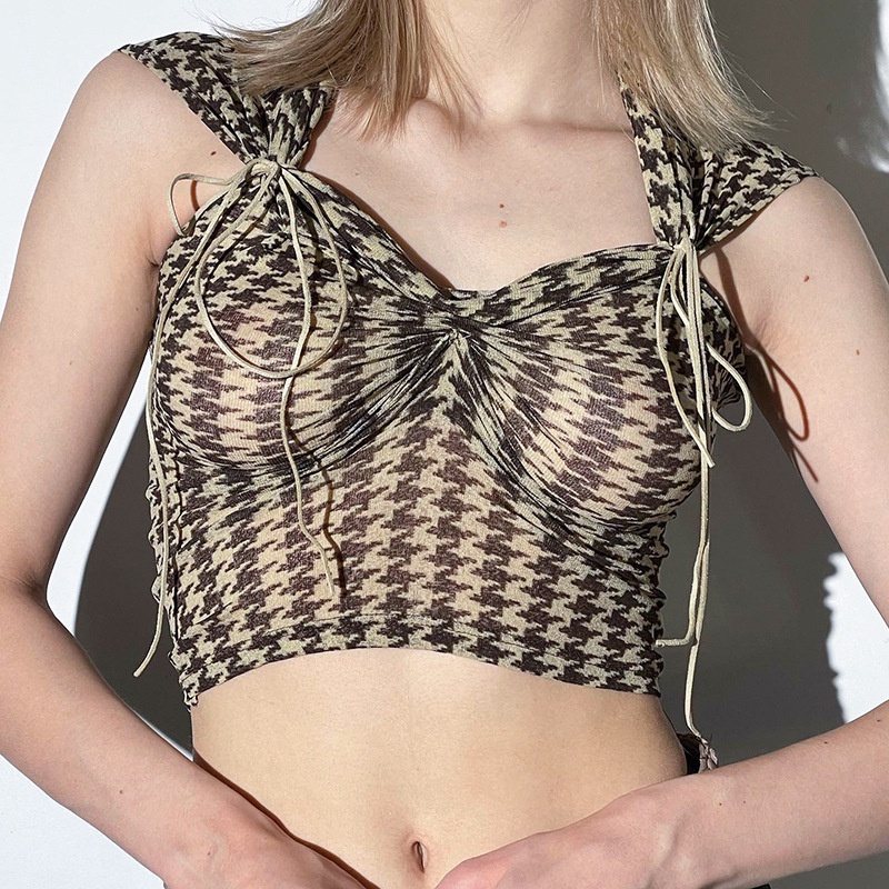 Áo Tank Top Xếp Ly Cột Dây Thời Trang Trẻ Trung Cho Nữ