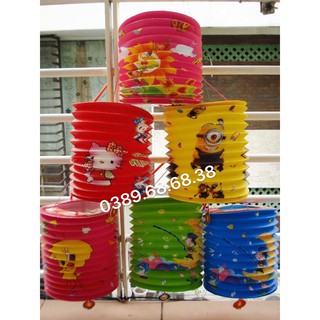 <GIÁ XƯỞNG> 10 Cái lồng đèn trung thu hình trụ Size Lớn - lồng đèn trung thu giấy xếp giá rẻ
