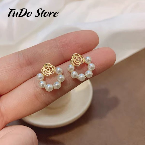 Khuyên tai, bông tai nữ Hàn quốc mạ bạc 925 hình tròn phong cách dễ thương HT14
