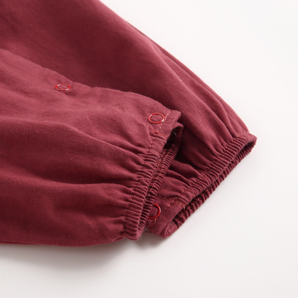 Bộ Áo Liền Quần Sanlutoz Bằng Chất Liệu Cotton Màu Đỏ Dành Cho Bé Gái