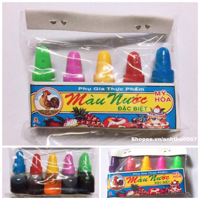 COMBO 2 LỐC MÀU NƯỚC THỰC PHẨM/ MÀU THỰC PHẨM/ PHỤ GIA THỰC PHẨM AN TOÀN - dùng làm bánh, mứt, kẹo...