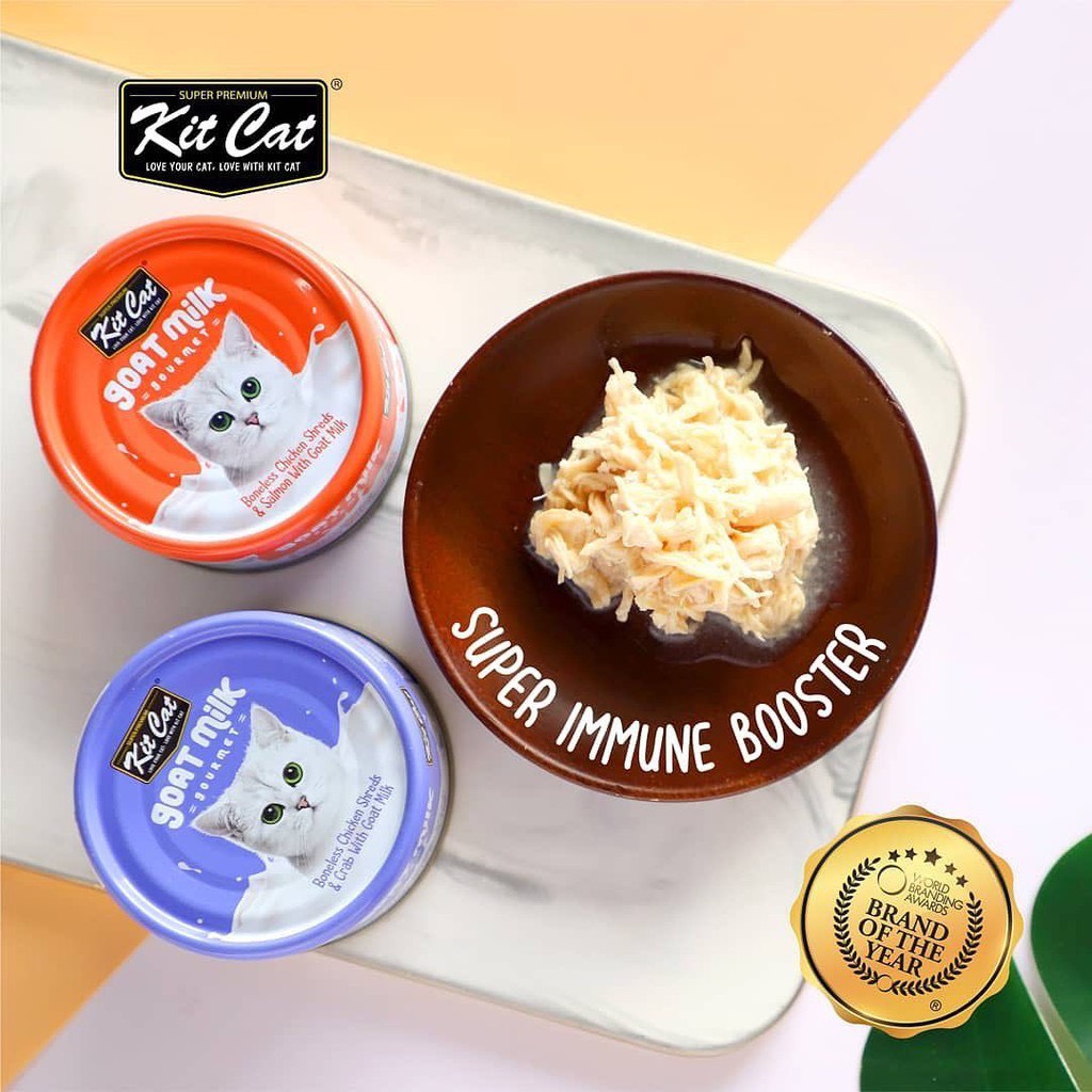 Pate KitCat Goat Milk - Pate sữa dê cá ngừ và Gà cho mèo lon 70g